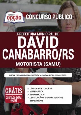 apostila-prefeitura-de-david-canabarro-motorista-samu-2021