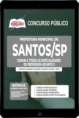 apostila-prefeitura-de-santos-pdf-comum-professor-adjunto-ii-2022