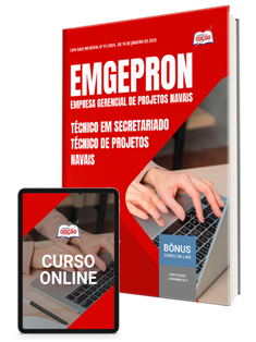 Apostila EMGEPRON em PDF 2026 - Técnico de Projetos Navais - Técnico em Secretariado