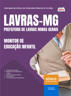 Apostila Prefeitura de Lavras em PDF - MG 2026 - Monitor de Educação Infantil