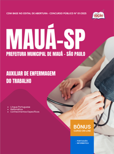 Apostila Prefeitura de Mauá em PDF - SP 2026 - Auxiliar de Enfermagem do Trabalho