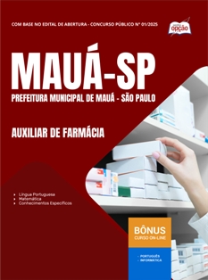Apostila Prefeitura de Mauá - SP em PDF 2026 - Auxiliar de Farmácia