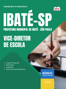 Apostila Prefeitura de Ibaté - SP em PDF 2026 - Vice-Diretor de Escola