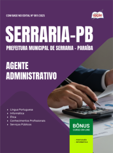 Apostila Prefeitura de Serraria-PB em PDF 2026 - Agente Administrativo